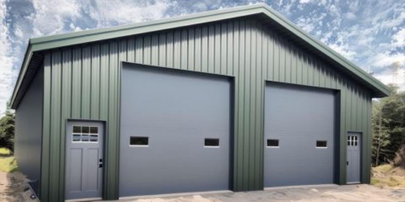 30x40 Garage Shop 2-Bay Front Wall | Custom Metal Garages