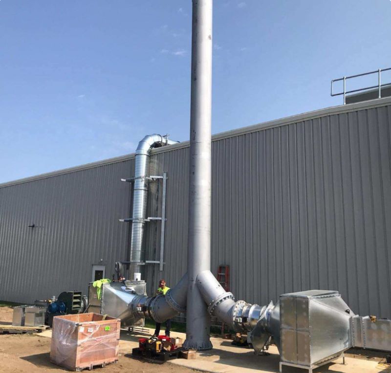 assembled steel stacks duct work for oil gaswater ASME aluminium