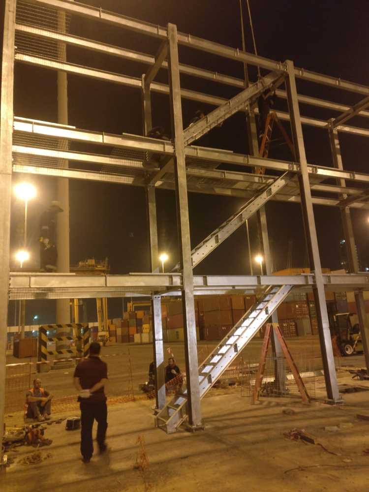 Container Reefer Rack Steel Scalffolding,Shuaiba Container Terminal,Kuwait: Structures On site Erection On-going under Supervision and Guidance of ZHM Huawu Steel's Representative