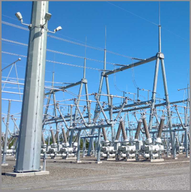 Electrical Steel Substation Structures in Steel Works: Bus Supports Equipmemt Stands at Substation Steel Structures