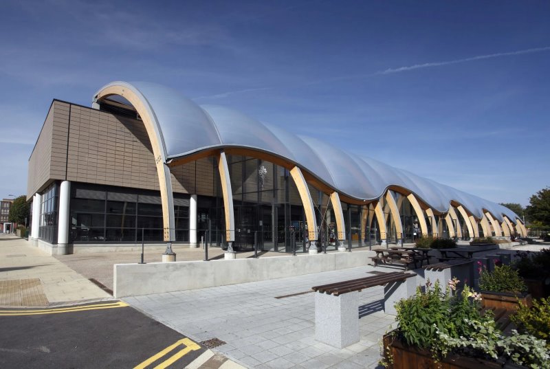 ETFE Air Filled Pillows Consisted Curved Membrane Roof Canopy For Museum