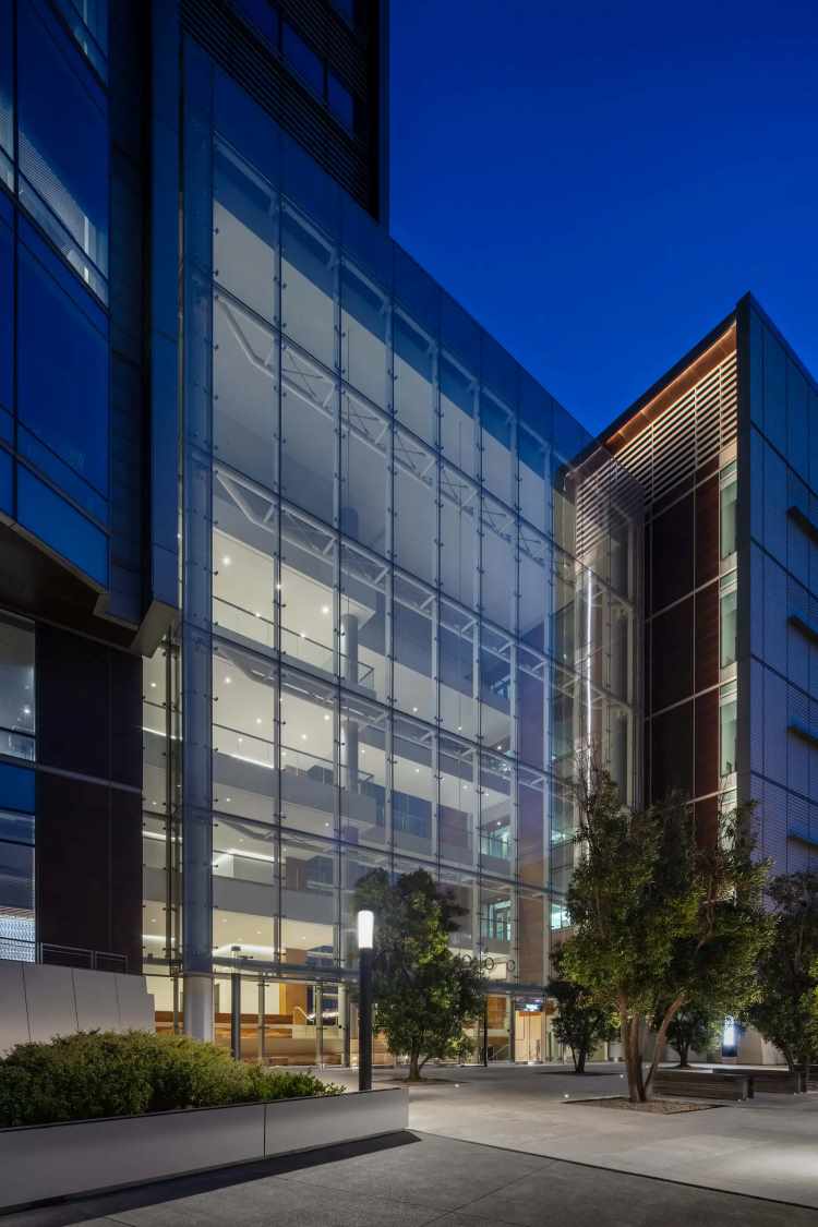 Glass and Steel Atrium Walls with Steel Bow Trusses | Architecturally Exposed Steel
