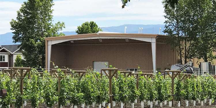 PEB Wine Production Building with Exposed Steel Canopy:Steel building, Winery Building