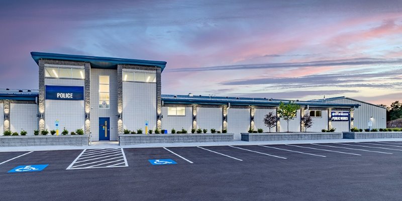 Police & Public Works Maintenance Steel Building with Enclosed Partial Mezzanine
