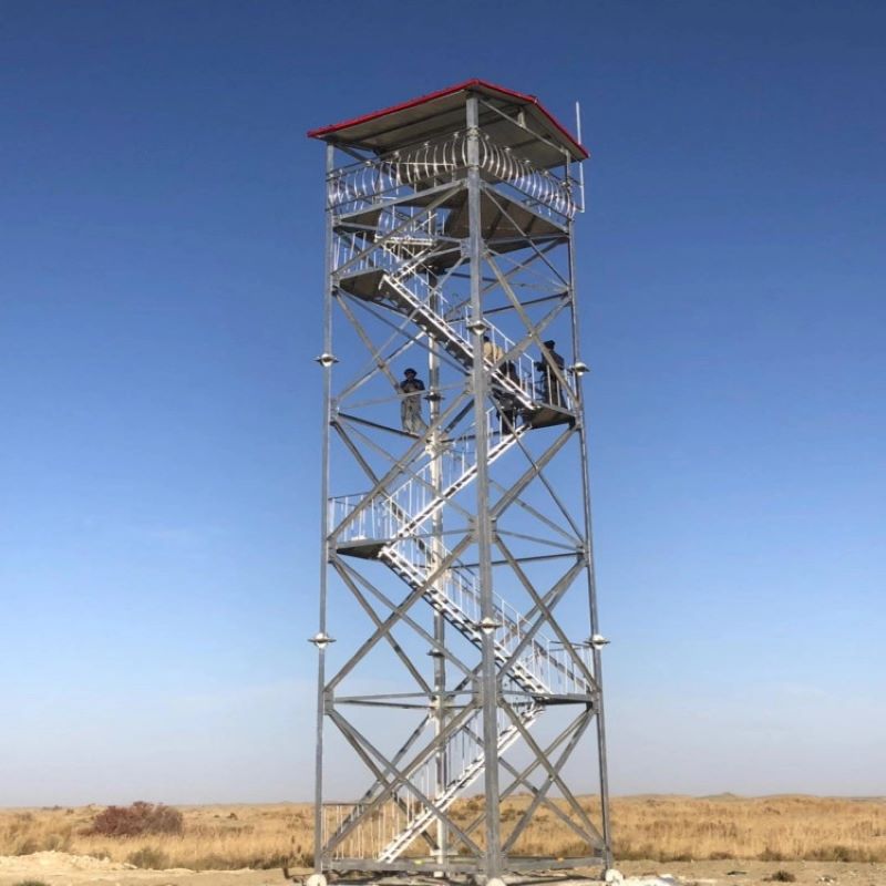 Steel Watch Guard Towers:Prefabricated Watch Observe Military Guard Tower 50m