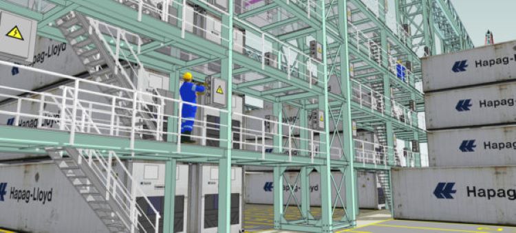 Reefer_Stack_Rack_Gantry_Production_and_Construction_2_gangway_Stair_reeferstack_Tunnel_connection