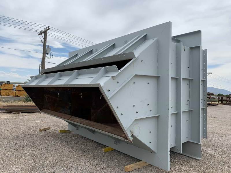 steel chute industrial site delivery