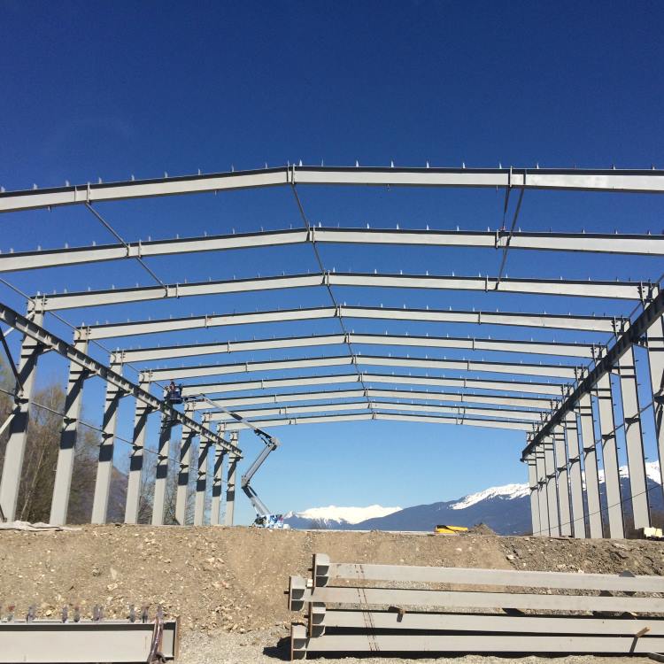 Steel_Structure_Workshop_Project_in_France_4_Purlin_installation